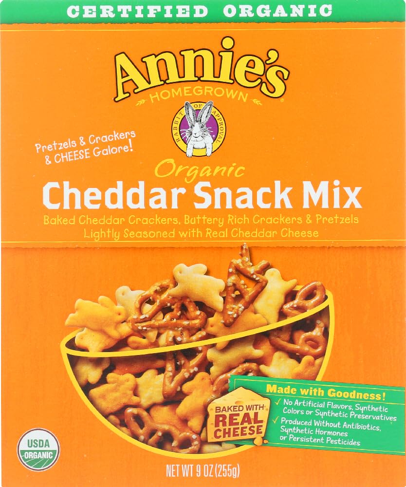 Annie's Homegrown Organic Bunnies Cheddar Snack Mix - 24 Pack (9oz Each) | Delicious Cheese-Flavored Crackers for Kids Lunch, School Snacks & Party Favors