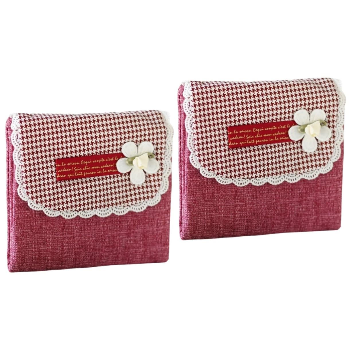 IWOWHERO 2 Pack Sanitary Napkin Bags - Reusable Menstrual Pad Holder, Tampon Storage Organizer & Cotton Pouch - Perfect for Travel, Gym, Work & School Essentials