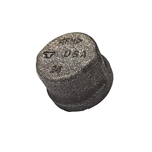 3/4 Inch FPT Black Malleable Iron Pipe Cap - Heavy Duty Anvil Brand for Plumbing, Gas Lines & Industrial Applications