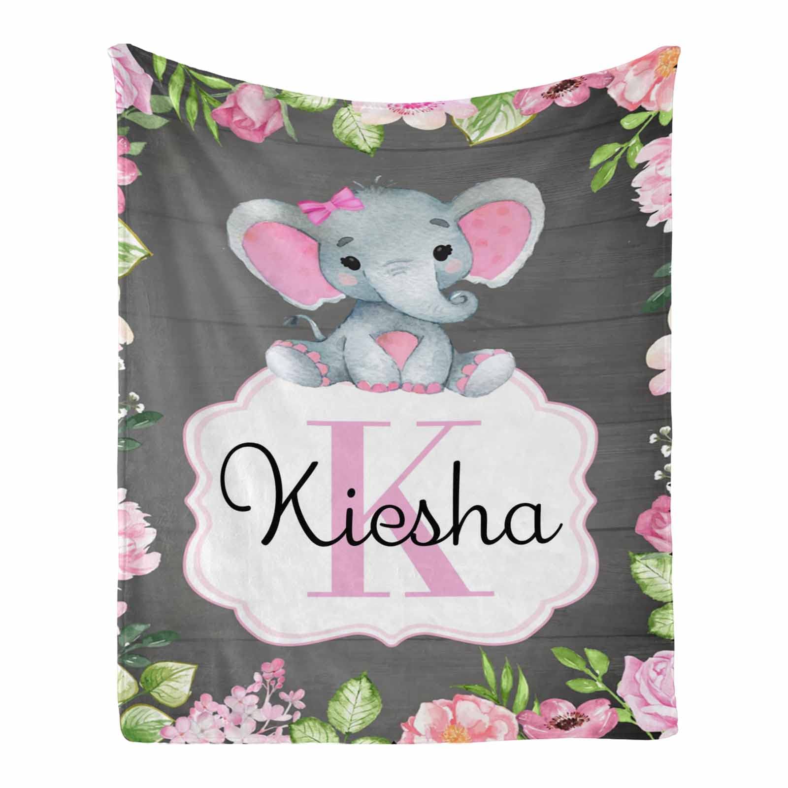 Personalized Baby Blankets for Girls - Custom Elephant Design Soft Blanket - Perfect Newborn Gift for Baby Showers & New Moms - Nursery, Photo Shoots, Travel & Cuddle Time