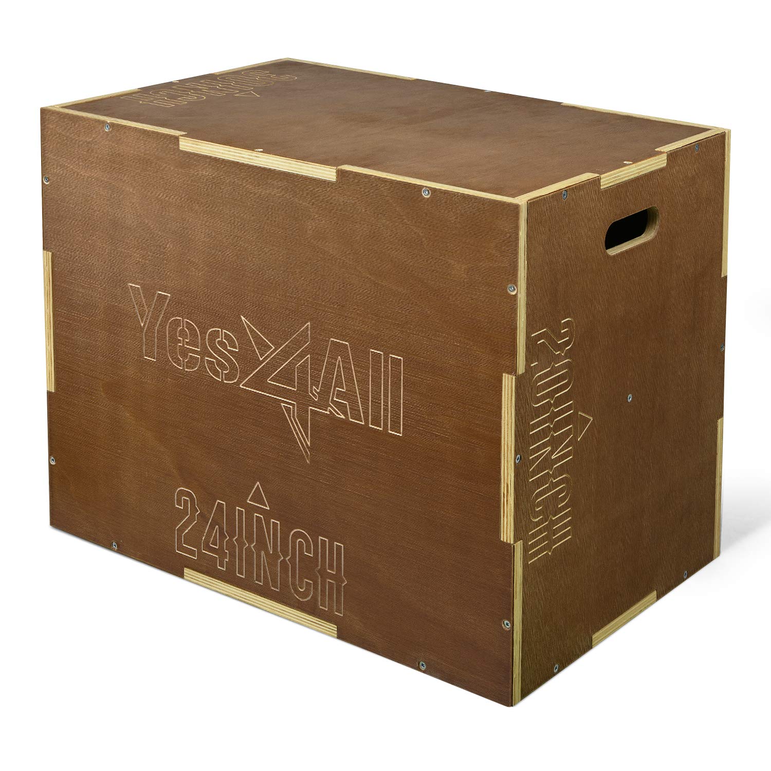 Yes4All 3-in-1 Adjustable Wooden Plyo Box - Premium Plyometric Jump Box for CrossFit, Home Gym & Outdoor Workouts - Ideal for HIIT, Strength Training & Agility Exercises