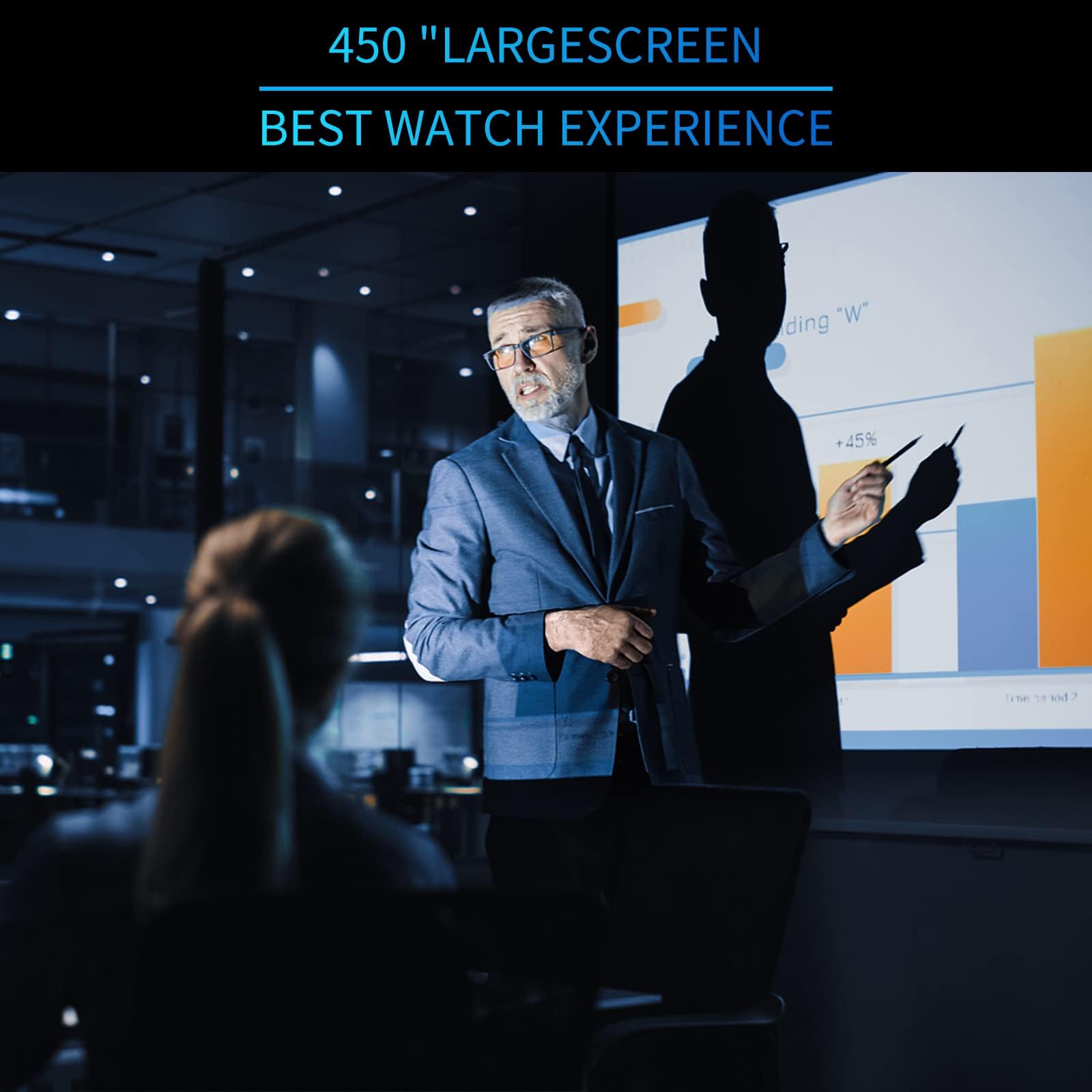 JIFAR 4K Projector with 5G WiFi & Bluetooth - 1100ANSI Outdoor Movie Projector for 450