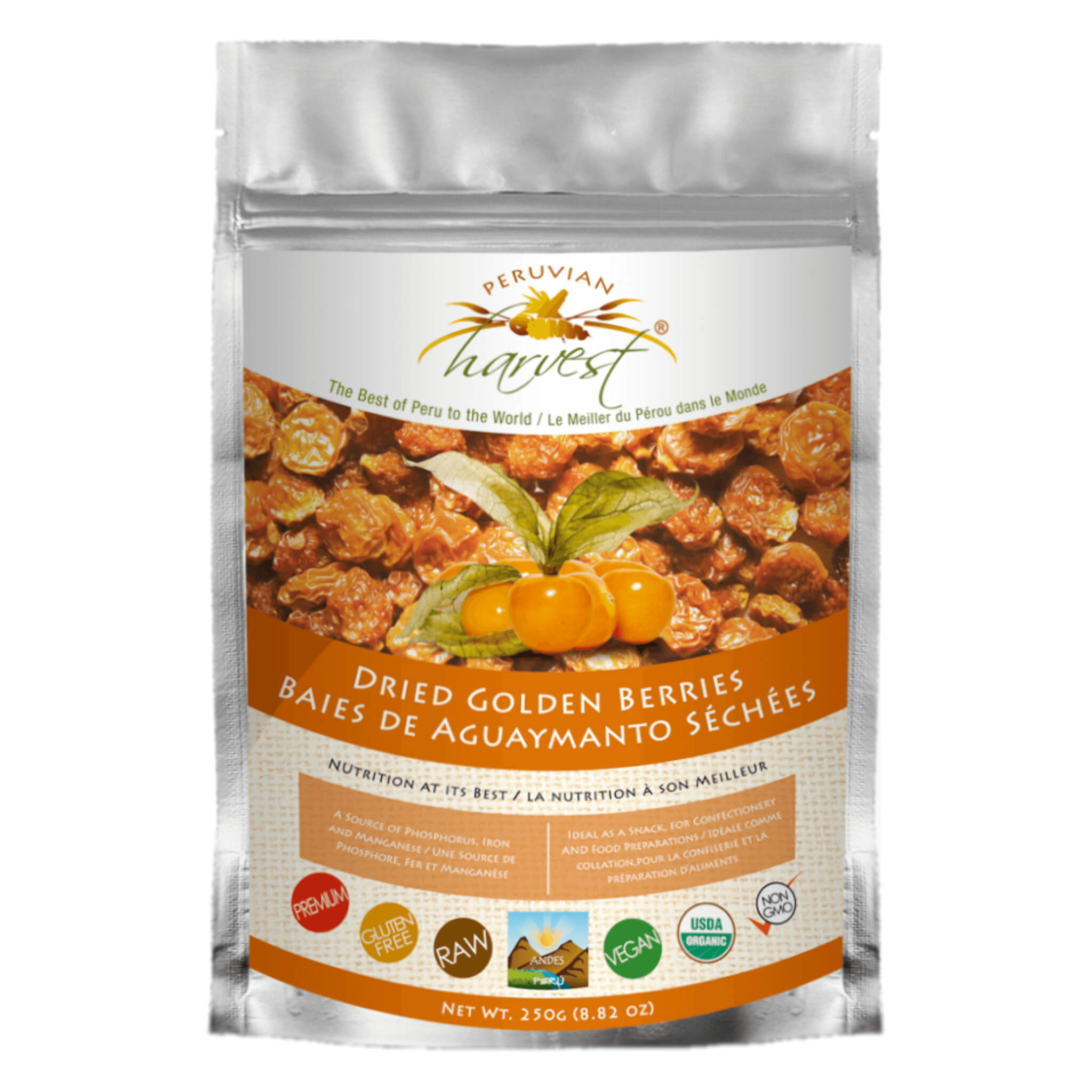 Organic Dried Golden Berries - Premium Peruvian Inca Berries, Rich in Antioxidants & Vitamin C - Perfect for Snacking, Smoothies, Baking & Healthy Recipes