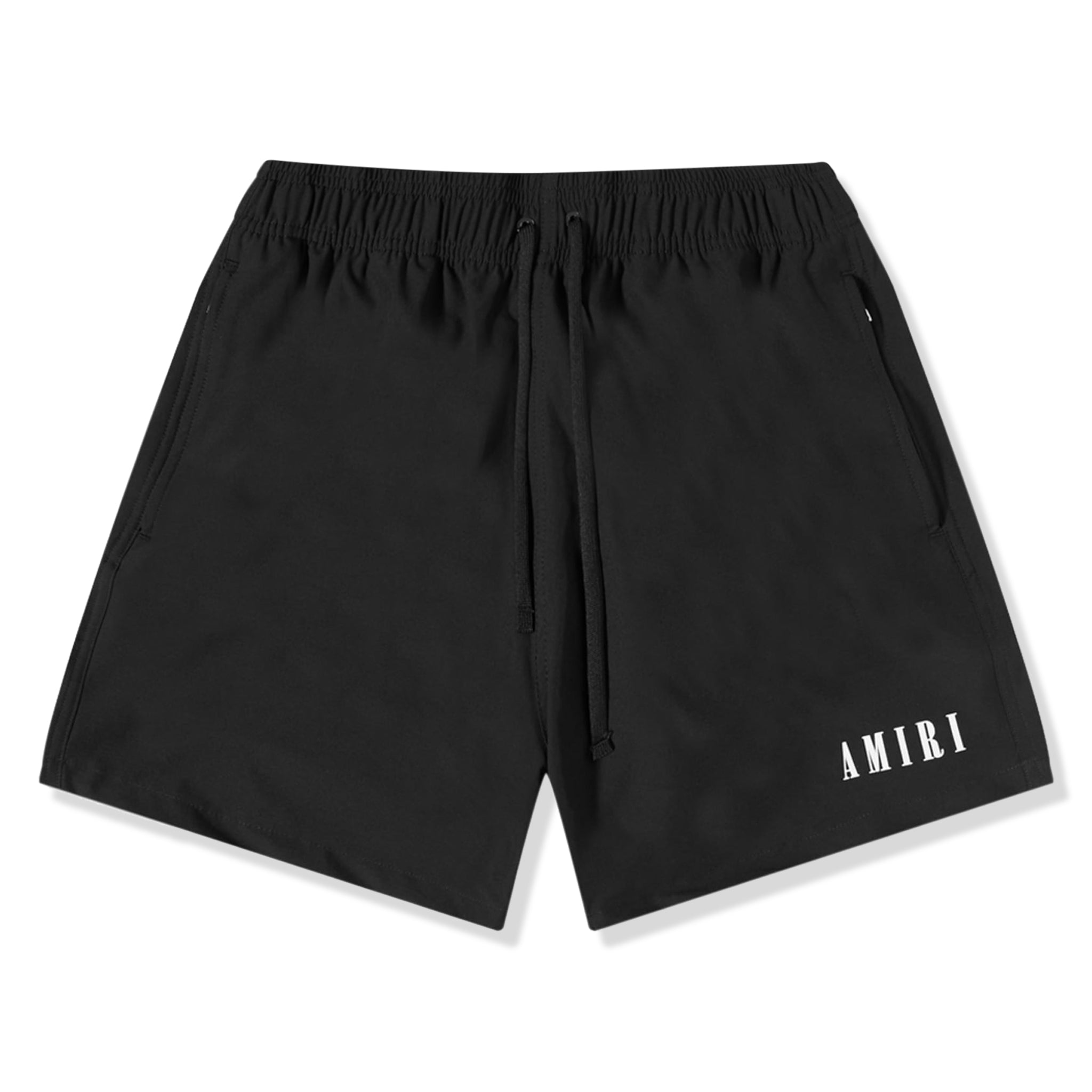 Amiri Core Logo Swim Shorts for Men - Black Quick-Dry Swim Trunks with Adjustable Waistband - Perfect for Beach, Pool, and Summer Vacations