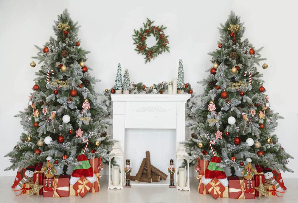 7×5ft Christmas Tree Photo Backdrop with Colorful Bells & Gifts - White Xmas Photography Background for Holiday Studio Props | Perfect for Christmas, New Year Celebrations, Family Photos & Social Media Content