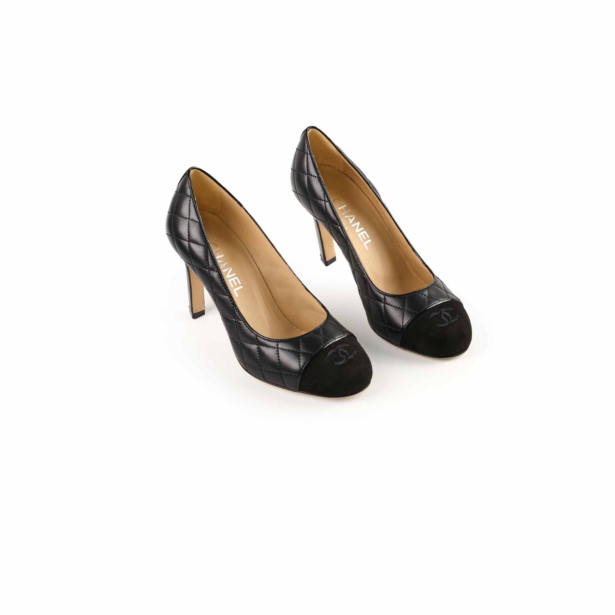 Chanel Black Quilted Leather Pumps Women's Size 37 C - Perfect for Evening Parties, Weddings & Formal Events