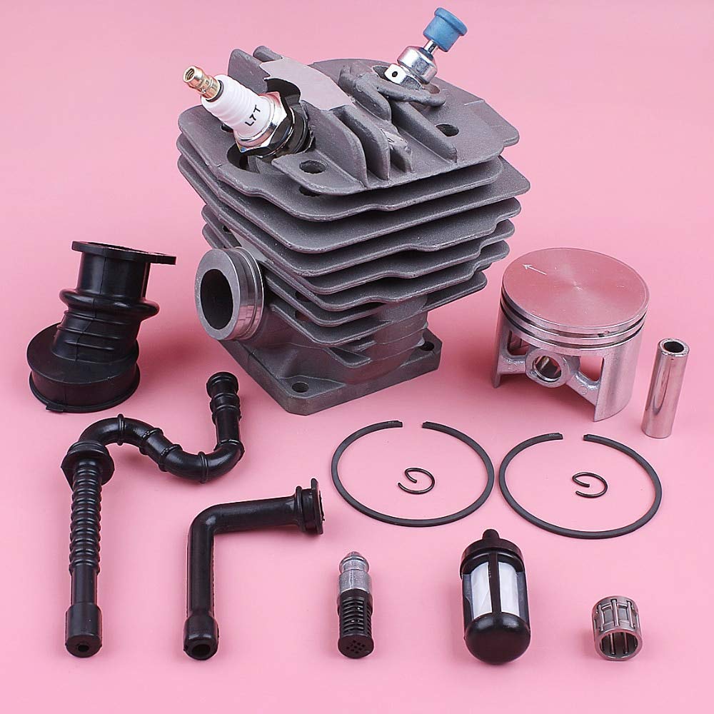 Yuton 48mm Cylinder Piston Kit Replacement for Stihl MS360 MS036 MS034 Chainsaw - Includes Fuel Filter, Oil Filter, Intake Manifold & Decompression Valve - Perfect for Chainsaw Repair & Maintenance