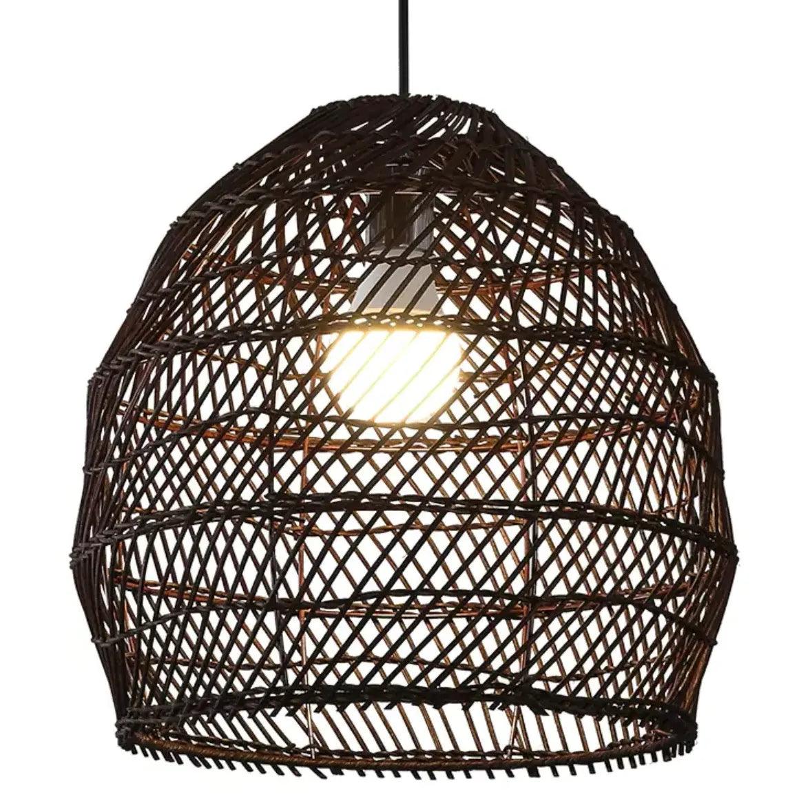 Handwoven Rattan Pendant Light for Dining Room - Boho Chic Ceiling Fixture - Perfect for Farmhouse, Coastal & Bohemian Home Decor