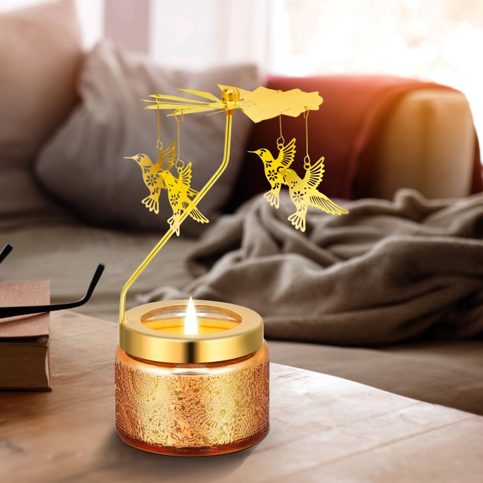 Hummingbird Rotating Scented Candles Gift Set - Perfect for Birthdays, Christmas, Thanksgiving - Great Present for Mom, Sister, Girlfriend, Friends & Colleagues - Ideal for Home Decor, Relaxation & Romantic Ambiance