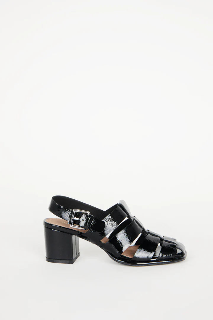 Intentionally Blank July Sandal in Black - Women's Minimalist Leather Slide Sandals for Summer Beach & Casual Outings
