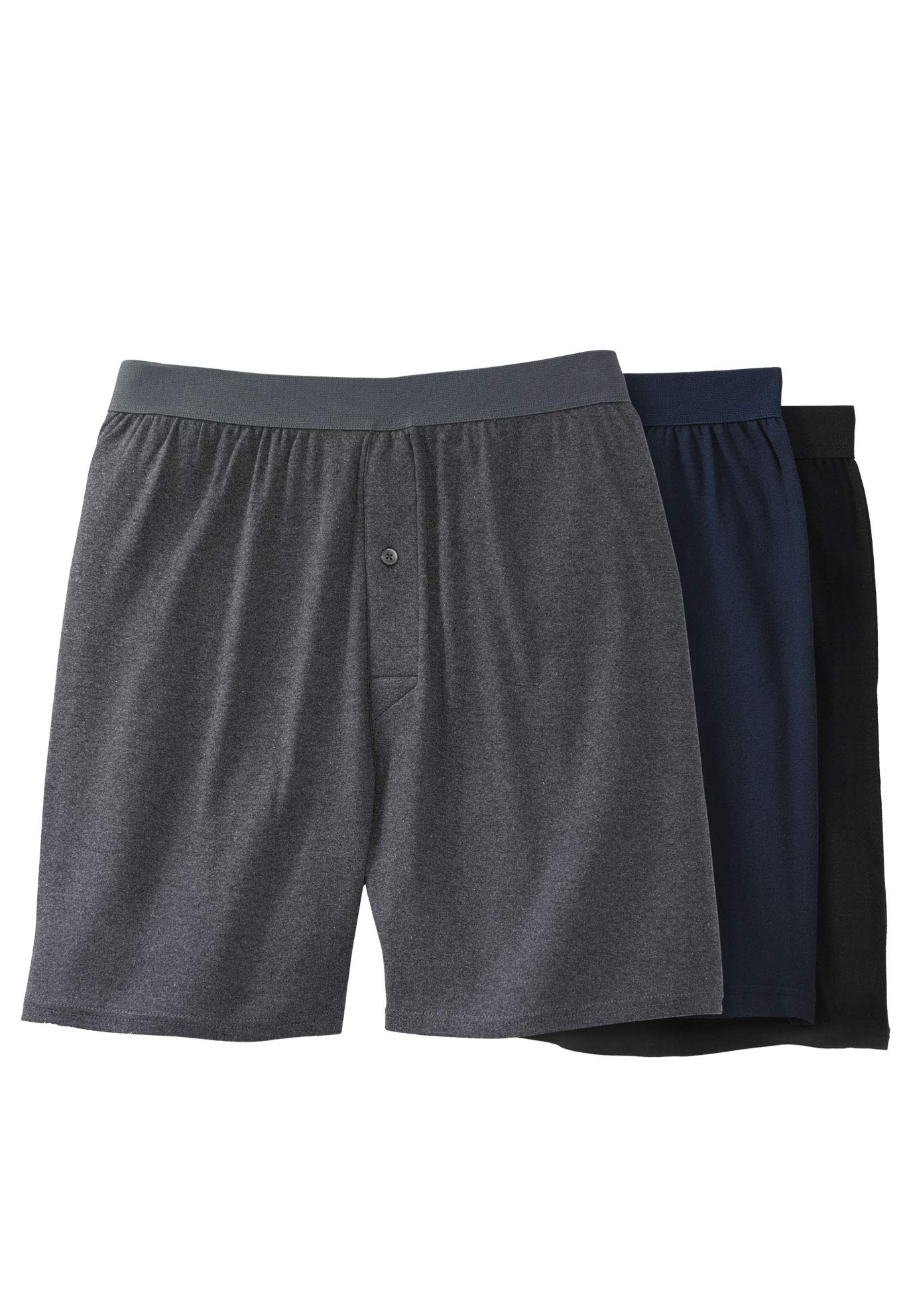 KingSize Men's Big & Tall Cotton Boxer Briefs 3-Pack - Soft Breathable Underwear for Plus Size Men | Comfortable for Daily Wear, Workout & Sleep