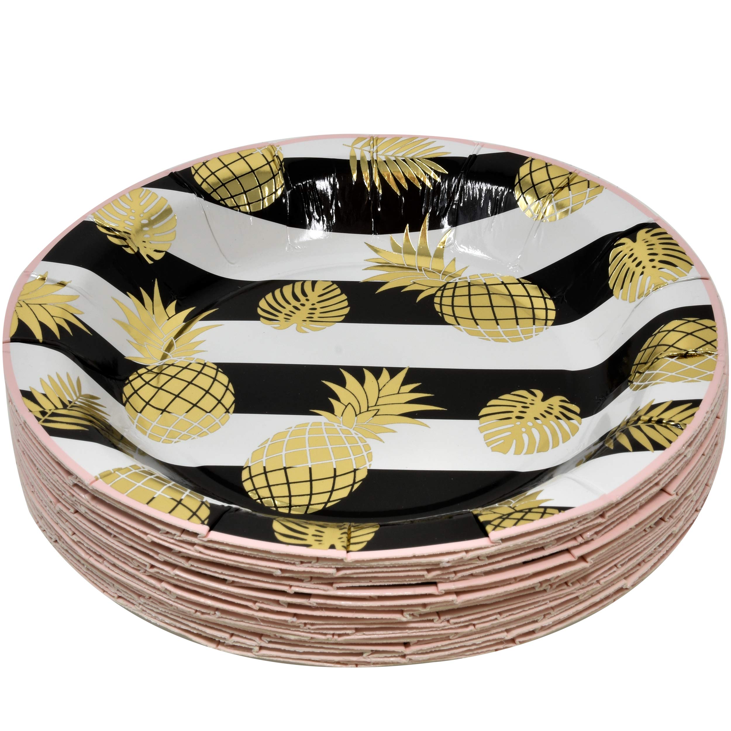 24-Piece Gold Foil Pineapple Party Dinnerware Set - 9