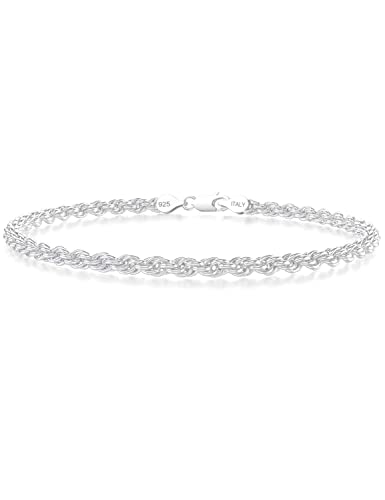 3mm Silver Rope Bracelet