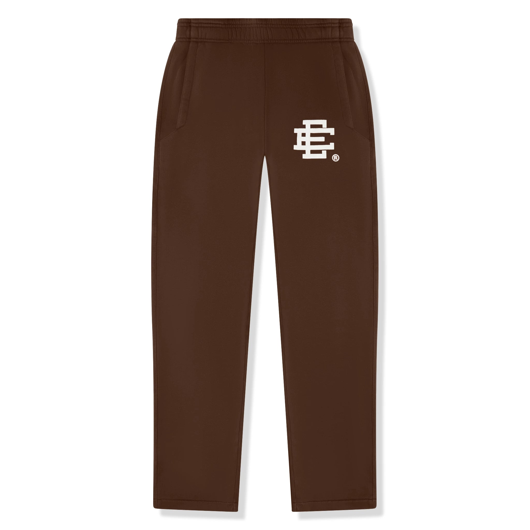 Eric Emanuel EE Basic Brown White Sweatpants for Men - Comfortable Casual Joggers with Elastic Waistband - Perfect for Lounge, Gym, and Streetwear Fashion