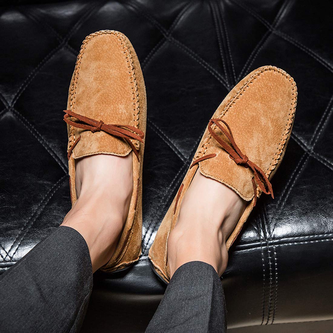 **Men's Casual Suede Loafers - Slip-On Moccasin Boat Shoes for Driving & Dress | Comfortable & Stylish for Work, Travel & Everyday Wear**
