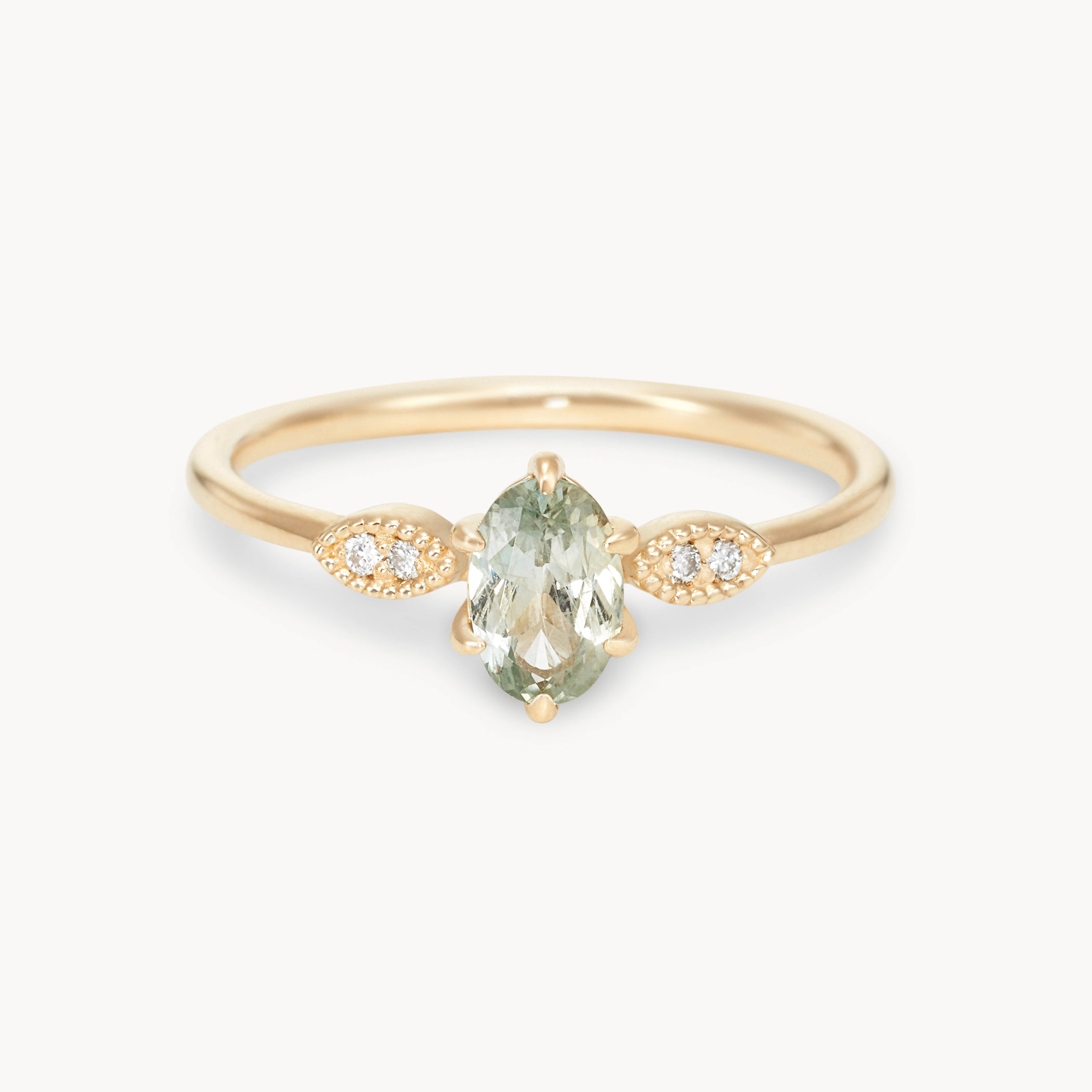 Moonlit Bond Unique 14K Yellow Gold Ring with Pear Oval Cut Sapphire – Perfect for Engagement, Anniversary & Special Occasions