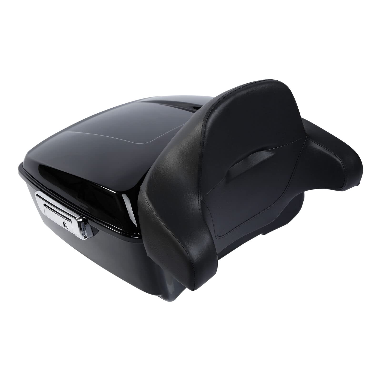 TCMT King Tour Pack Trunk with Wrap-around Backrest & Detachable Two-Up Mounting Rack - Compatible with Harley Touring Road King, Road Street & Electra Glide (2009-2013) - Perfect for Long-Distance Rides & Passenger Comfort