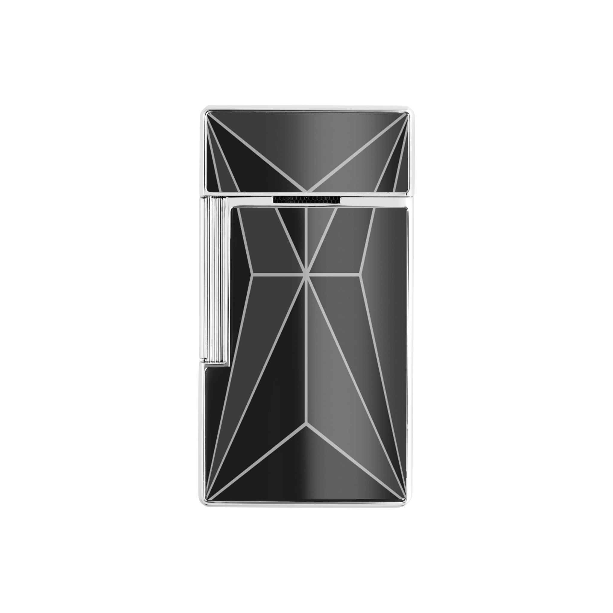 Premium S.T. Dupont Fire X Black & Chrome Big D Torch Lighter - Windproof Butane Lighter for Cigars, Candles & Outdoor Use
