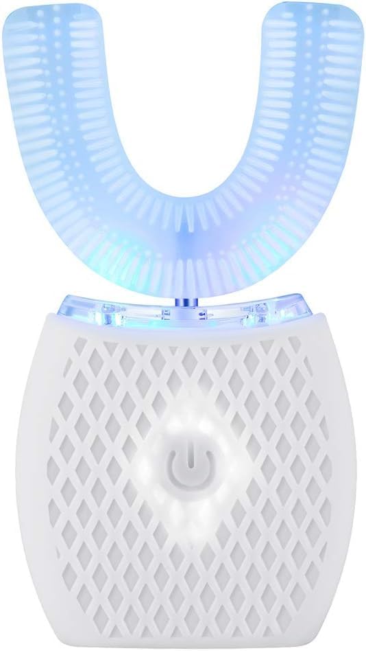 Automatic Ultrasonic Toothbrush - 360° Sonic Electric Toothbrush with Whitening, Waterproof & Rechargeable for Travel & Home Use | Perfect for Daily Oral Care & On-the-Go Hygiene (White)