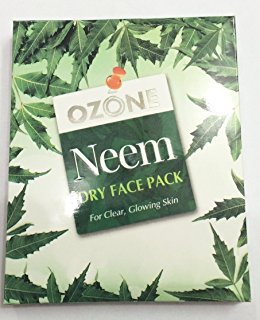OZONE AYURVEDIC Neem Dry Face Pack for Fairness, Tan Removal & Glowing Skin - Reduces Acne & Pimples, All Skin Types - Paraben Free, Sulfate Free, No Artificial Colors - 25g (Pack of 10) | Perfect for Daily Skincare, Spa Days & Natural Beauty Routines