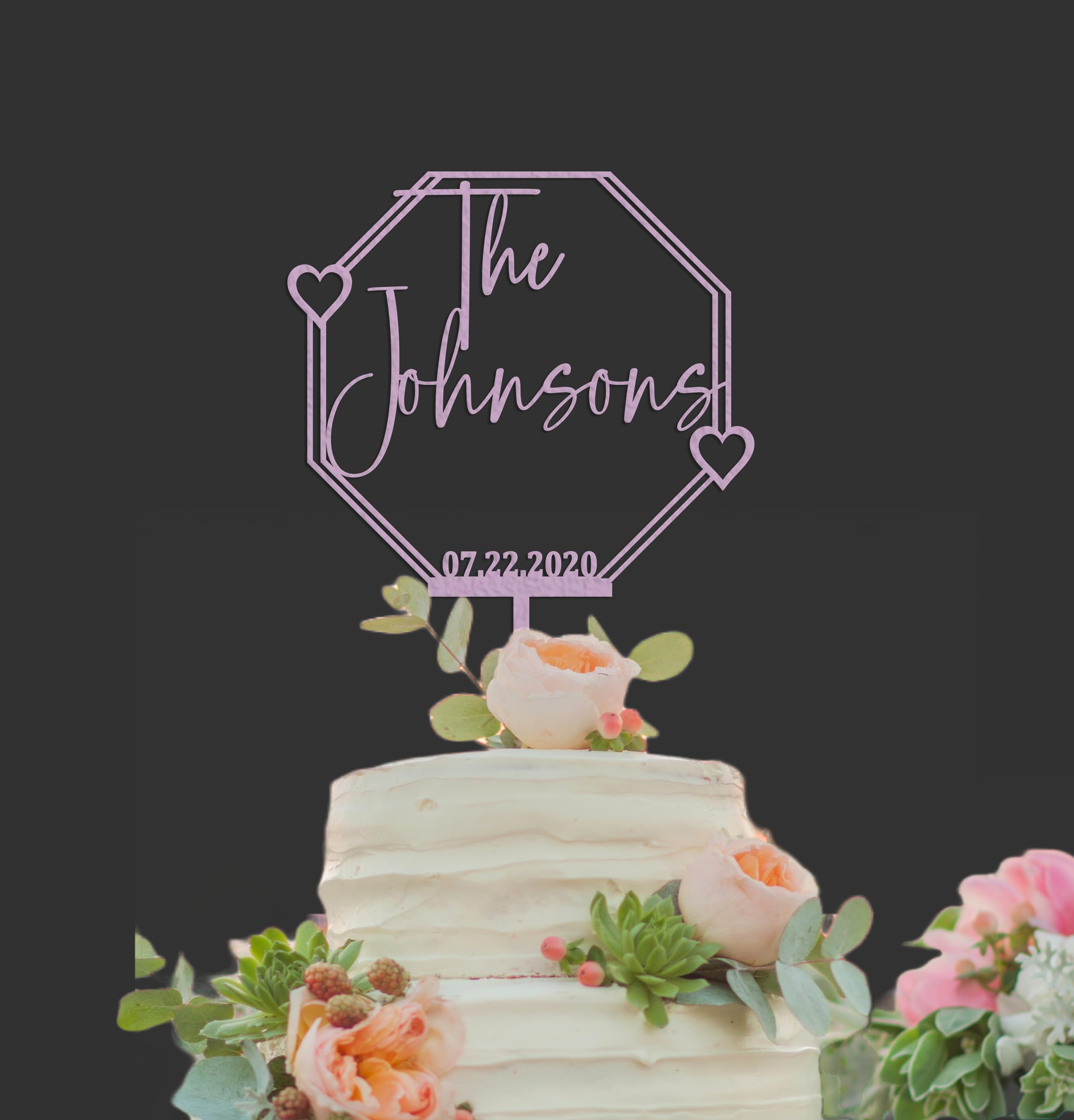 Custom Rustic Wedding Cake Topper - Personalized Mr & Mrs Script Cake Topper for Weddings - Handmade by CreativeLabsCo | Perfect for Rustic, Vintage & DIY Wedding Cakes