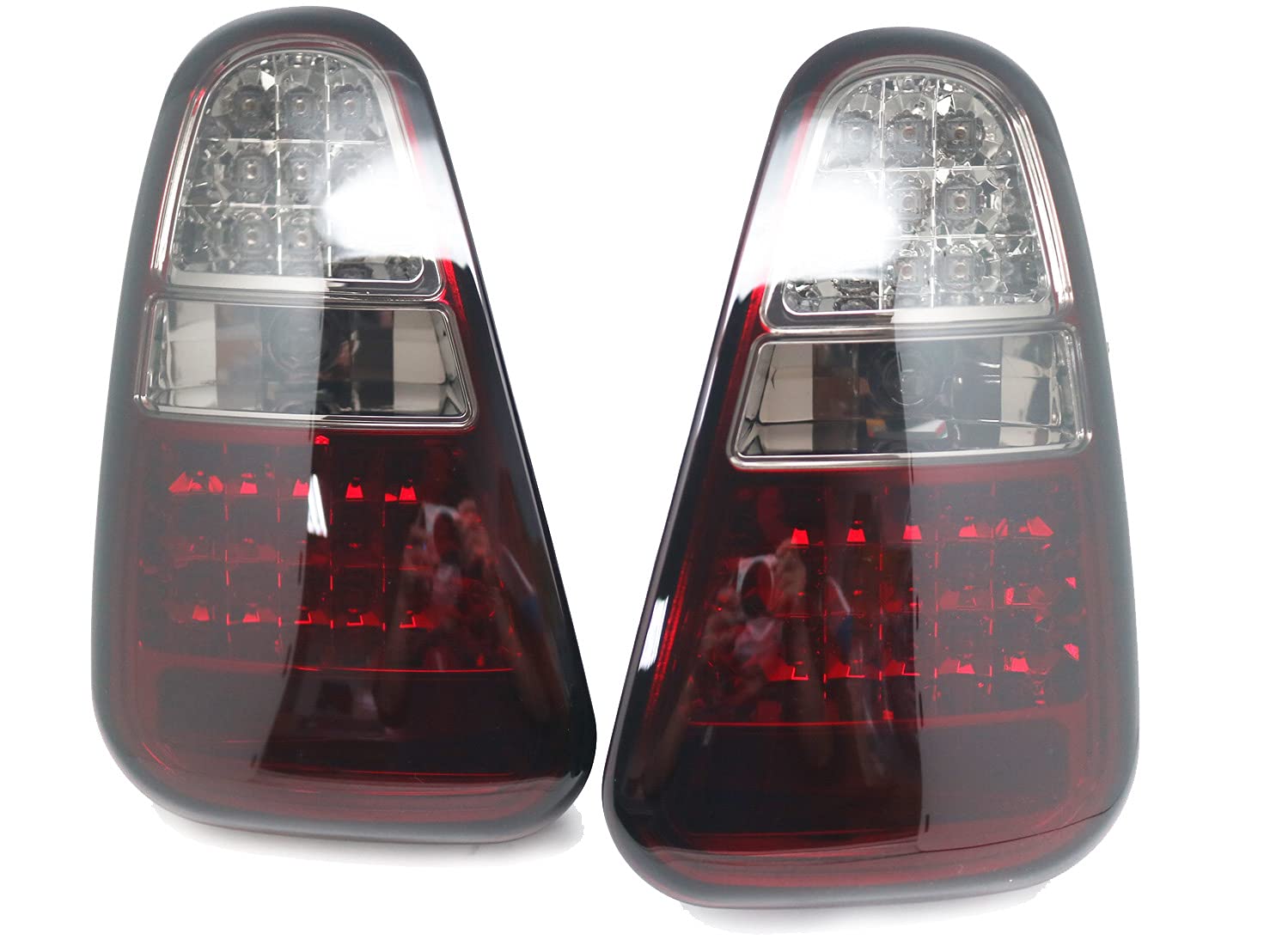 Smoked LED Tail Lights Rear Lamps with Reverse Light - Compatible with 2004-2008 Mini Cooper R50 R52 R53 Models | Enhanced Visibility & Style for Night Driving & Car Customization