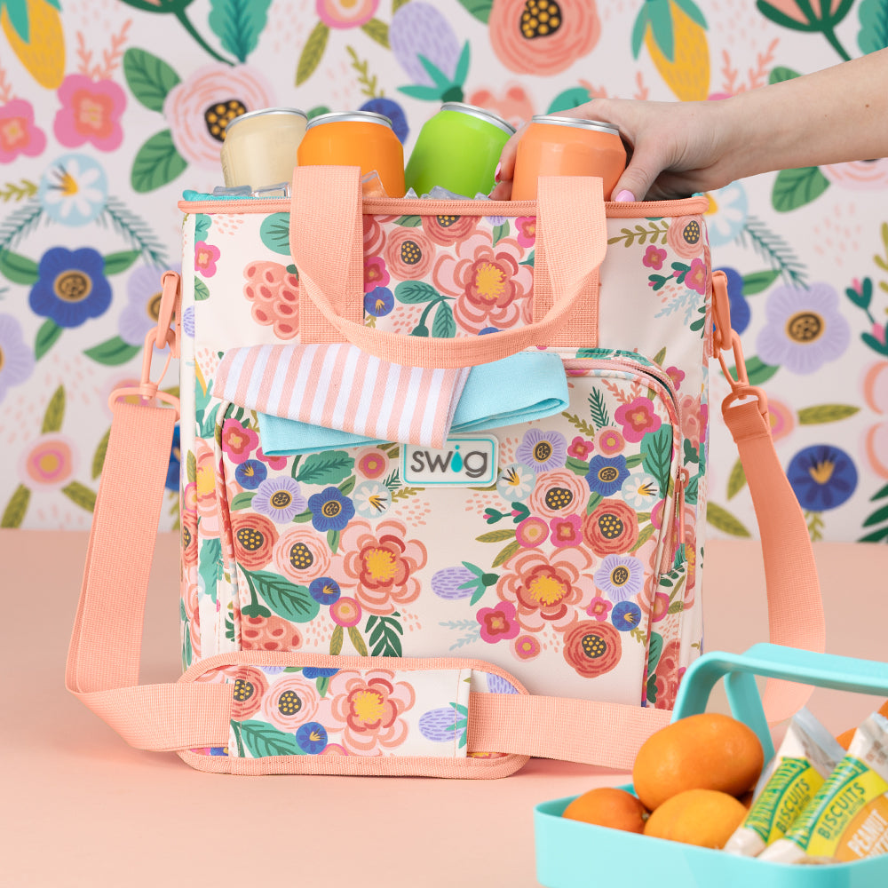 Sherbet Stripe Boxxi 24 Can Cooler - Insulated Soft-Sided Cooler Bag for Picnics, Beach Trips & Outdoor Adventures