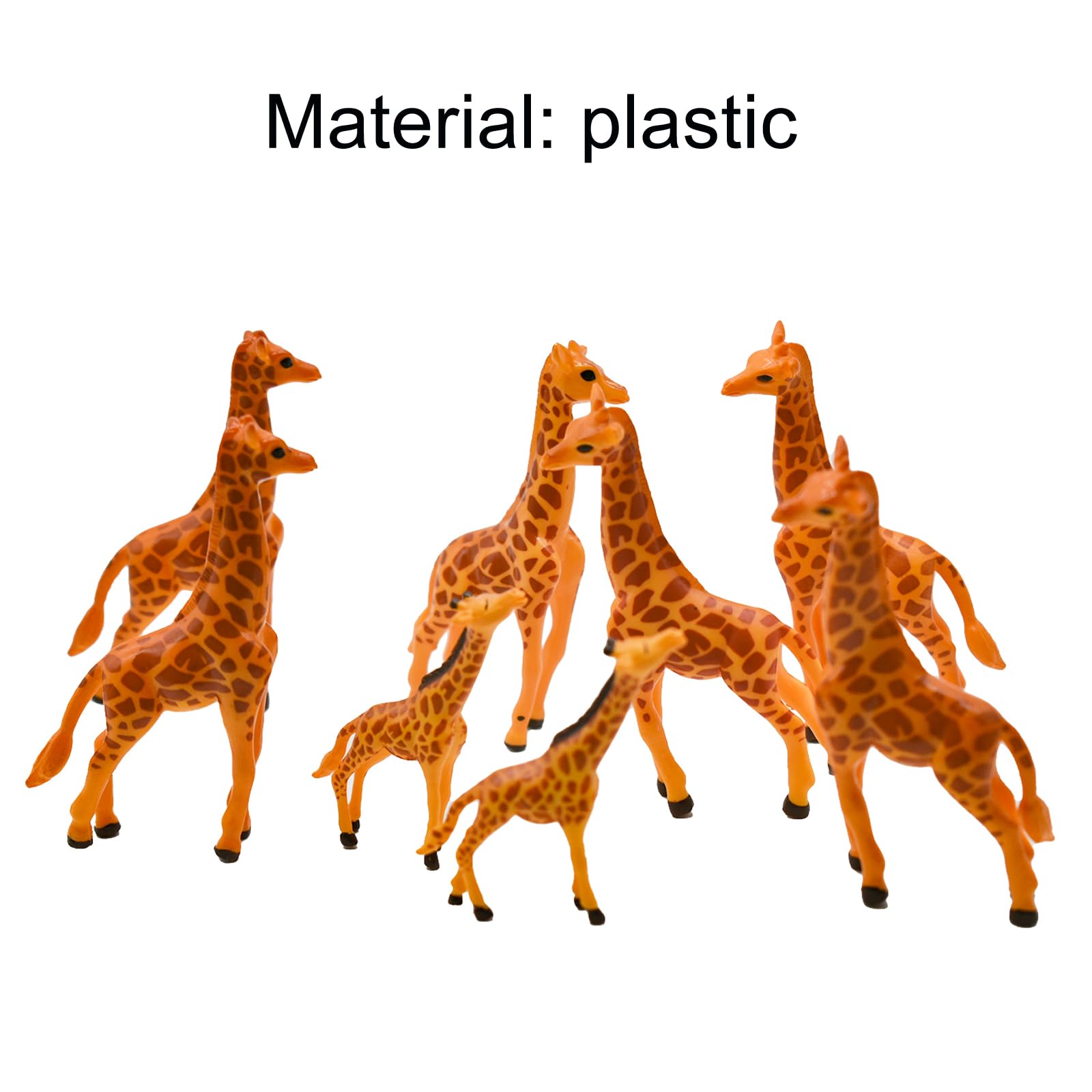 8Pcs Miniature Giraffe Figurines - 3 Inch Mini Safari Wild Jungle Animal Figures Set - Resin Cake Toppers for DIY Moss Succulent Landscape Terrarium - Perfect for Birthday Party Decorations, Home Decor, and Kids' Safari Themed Playroom
