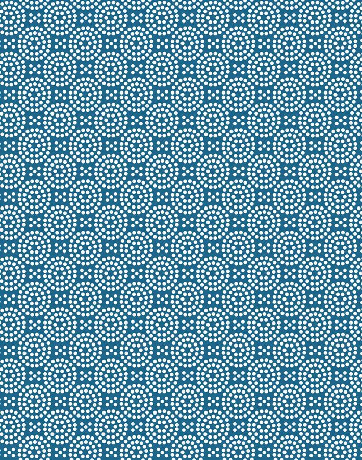Dot Dot Wallpaper by Wallshoppe in Cadet Blue - Peel and Stick Removable Wallpaper for Nursery, Bedroom, and Home Office Decor