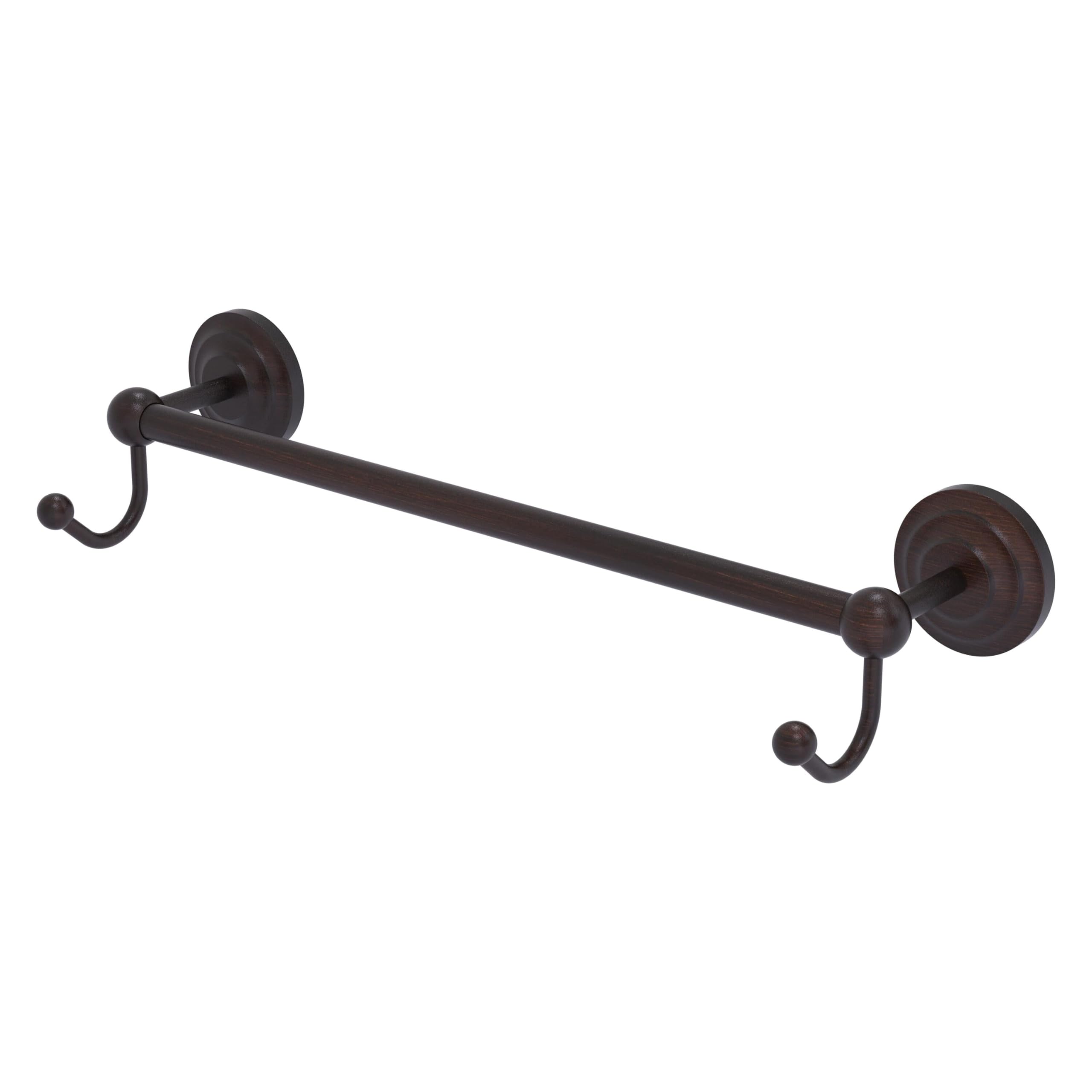 Allied Brass PQN-41-18-HK Prestige Que Collection 18 Inch Towel Bar with Integrated Hooks, Venetian Bronze - Perfect for Bathroom, Kitchen, and Spa Decor