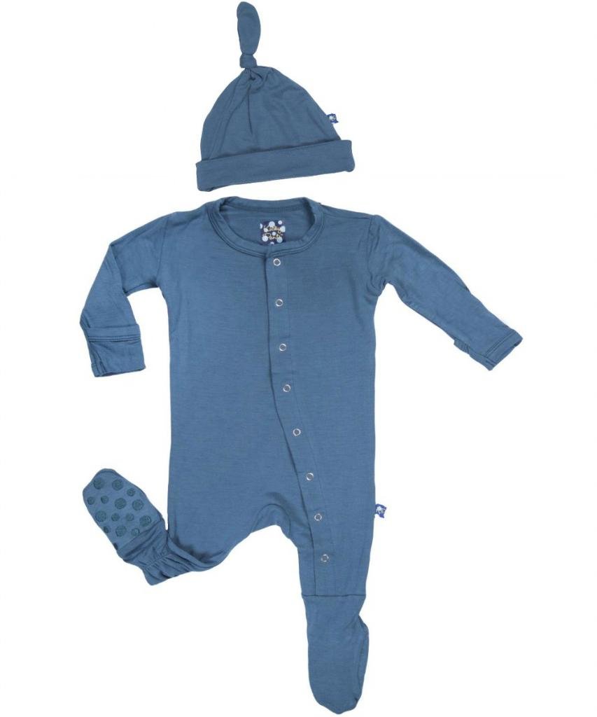 KicKee Pants Baby Boys Girls Unisex Footie Pajama Set with Matching Hat - Soft Cotton Sleepwear for Newborns & Infants - Perfect Baby Shower Gift & Cozy Nursery Outfit
