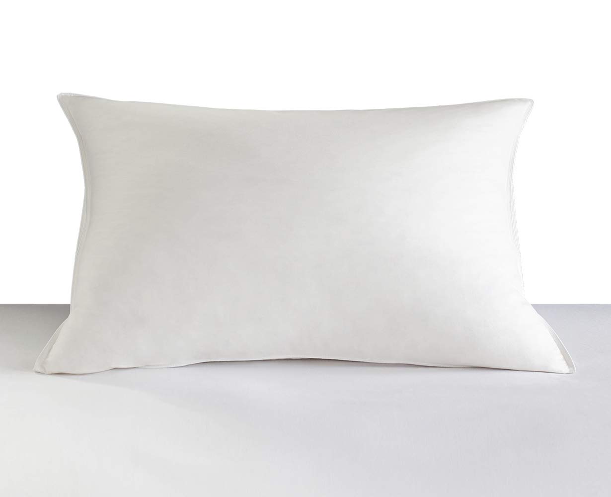 Blue Ridge Home Fashions 233 Thread Count Solid Hybrid Blend Pillow - Standard Size White Cotton Pillowcase for Bed & Sofa - Perfect for Home Decor, Guest Rooms & Cozy Lounging