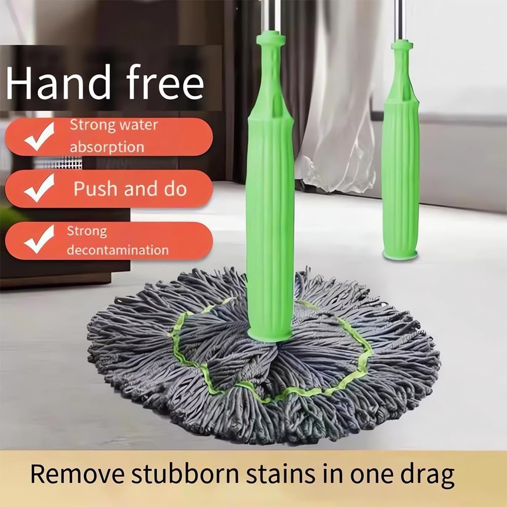 2 in 1 Self-Wringing Spin Mop - 360° Rotating Microfiber Floor Mop for Wet & Dry Cleaning | Quick-Drying, Lightweight & Absorbent | Perfect for Bathroom, Kitchen, Tile & Hardwood Floors