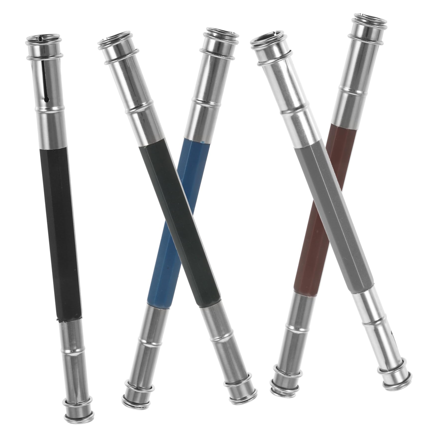 PLAFOPE 5-Pack Stainless Steel Pencil Extenders - Long Reach Holder for Drawing, Sketching & Art Supplies - Perfect for Artists, Students & Professionals (Home, Office, Studio Use)