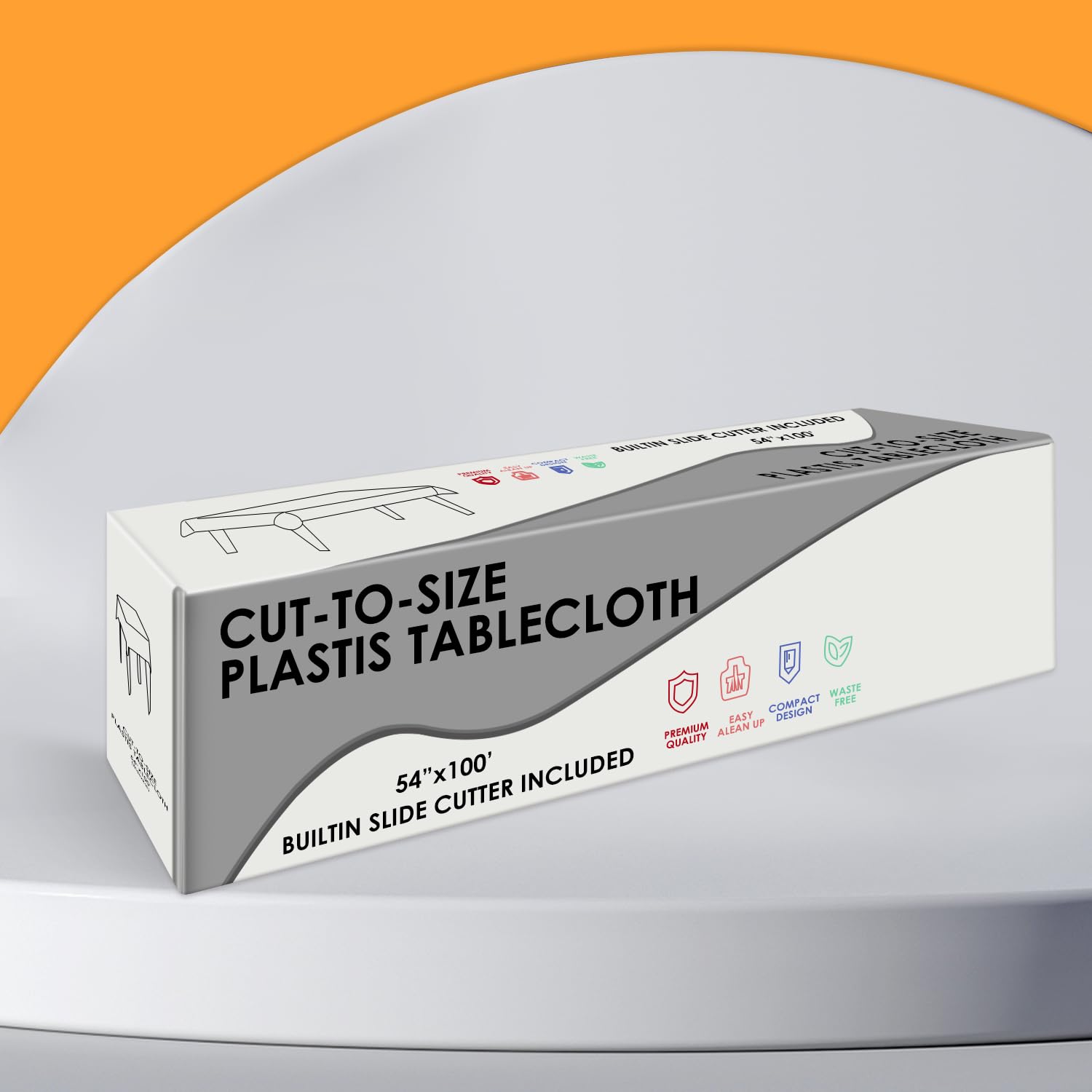 Black Disposable Plastic Tablecloth Roll 54