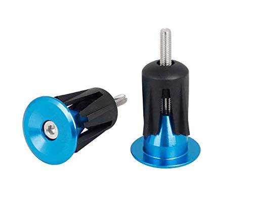 Premium Aluminum Bicycle Handlebar End Caps - Universal Fit for Road & Mountain Bikes (2-Pack, Sky Blue) - Protect Handlebars & Enhance Bike Aesthetics for Commuting & Off-Road Cycling