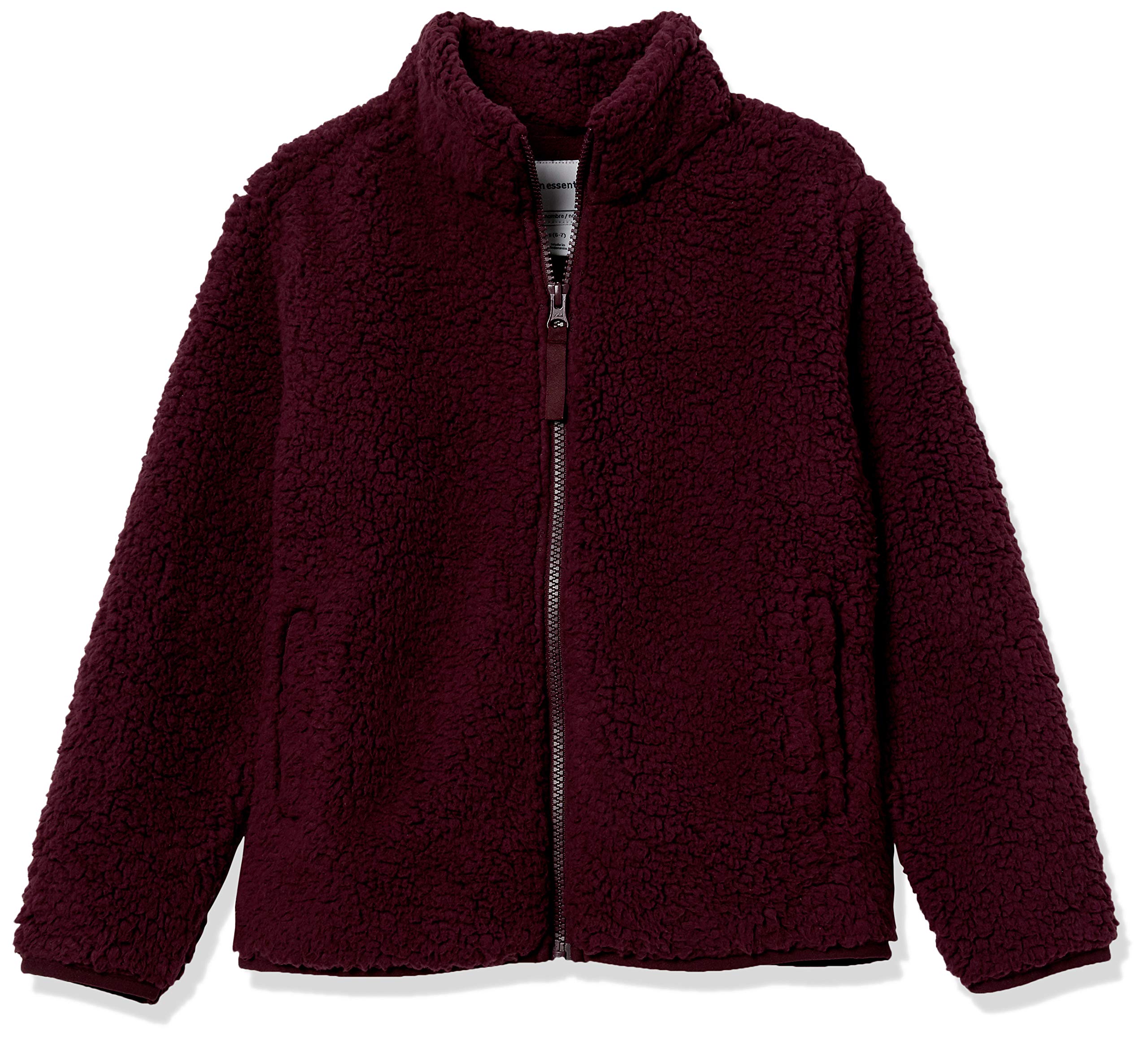 Amazon Essentials Girls' Sherpa Fleece Full-Zip Jacket - Soft & Warm Winter Coat for Kids - Perfect for School, Outdoor Play & Cold Weather Activities