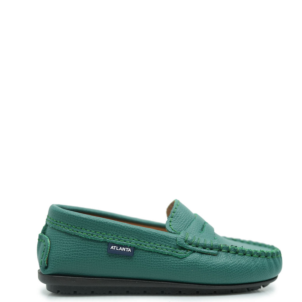 **Men's Atlanta Penny Loafers in Sage Grain - Classic Moccasin Style for Business Casual & Office Wear**