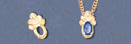 Solid Sterling Silver or 14kt Gold 6x4mm Oval Fancy Pendant Setting - Handcrafted in USA | Elegant Jewelry for Necklaces, Gifts & Special Occasions