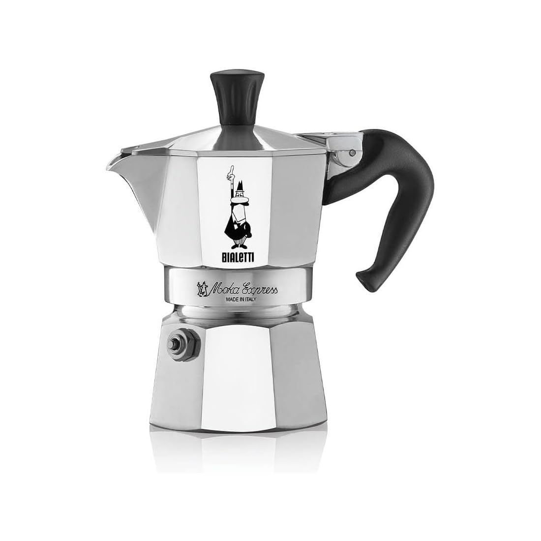 Bialetti Moka Express 3-Cup Stovetop Espresso Maker - 90ml (3oz) Italian Coffee Pot for Home & Travel - Classic Silver Aluminum Design - Perfect for Camping, Office & Gifts