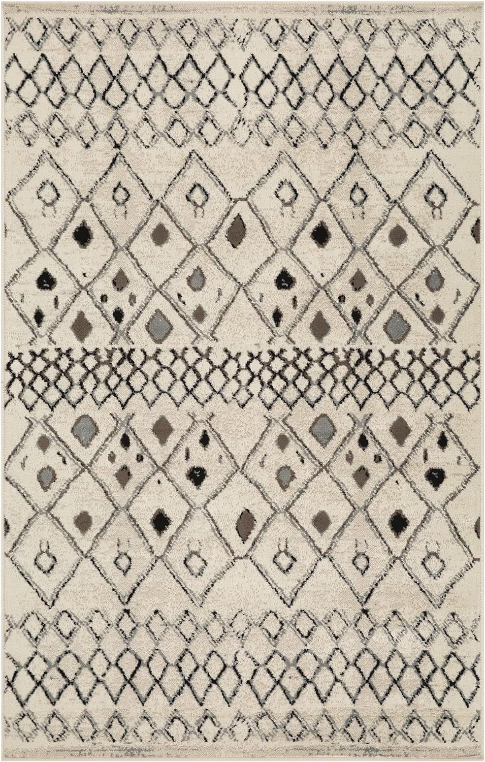 Flintstone Diamond Trellis Bohemian Style Indoor Area Rug & Runner - Perfect for Living Room, Bedroom, or Boho Home Decor
