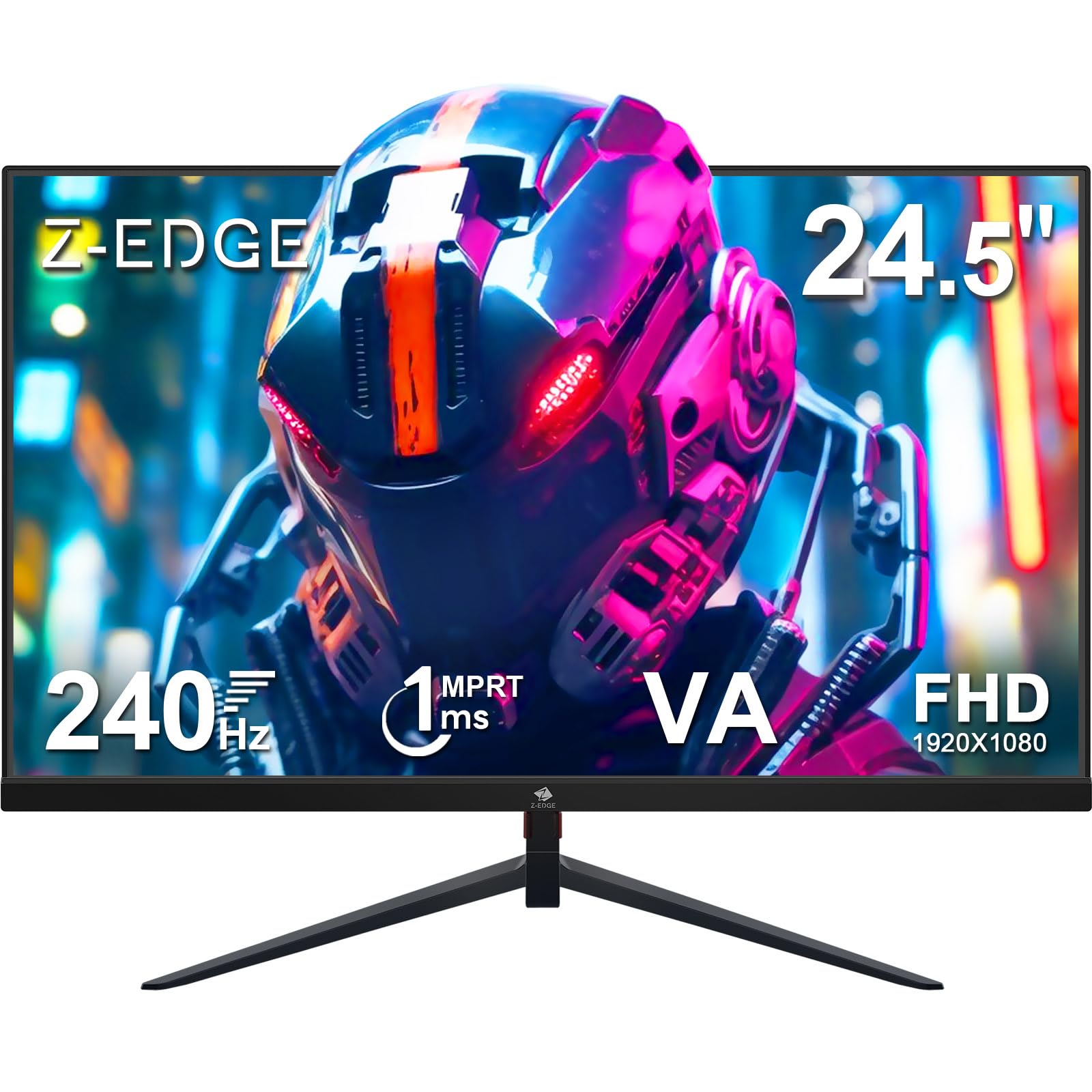 Z-Edge UG25I 24.5 Inch FHD 1920x1080 240Hz Gaming Monitor with 1ms Response Time, AMD FreeSync Premium, Frameless LED Display, HDMI & DisplayPort - Perfect for Esports, Competitive Gaming & Home Office Setup