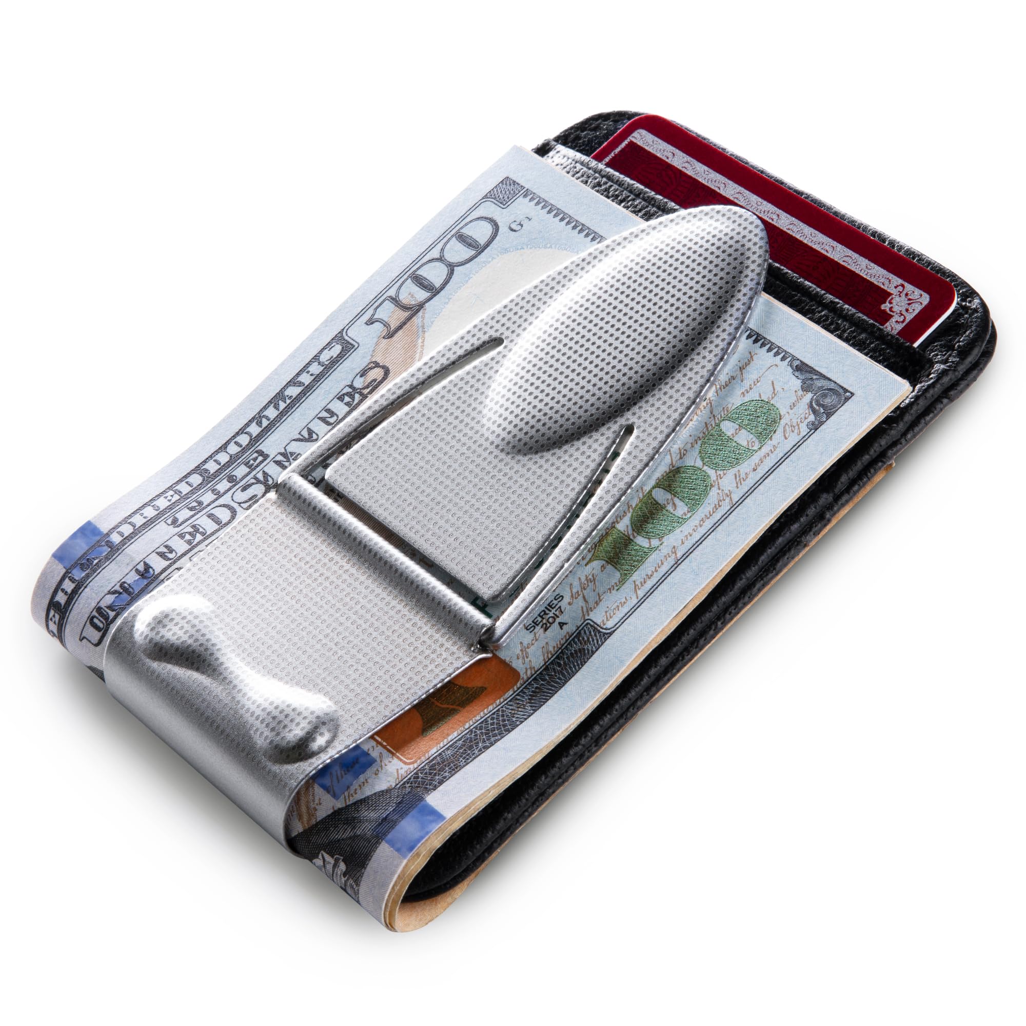Geneva Silver Mesh Money Clip with Wallet - Stylish & Secure Cash Holder for Men & Women - Perfect for Everyday Use, Travel, and Gifts