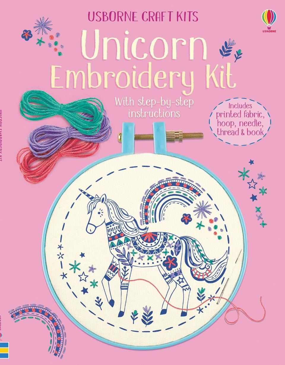 Best Embroidery Kit for Unicorn Lovers - DIY Cross Stitch Starter Set with Hoop, Thread & Needles - Perfect for Beginners, Gifts & Home Decor