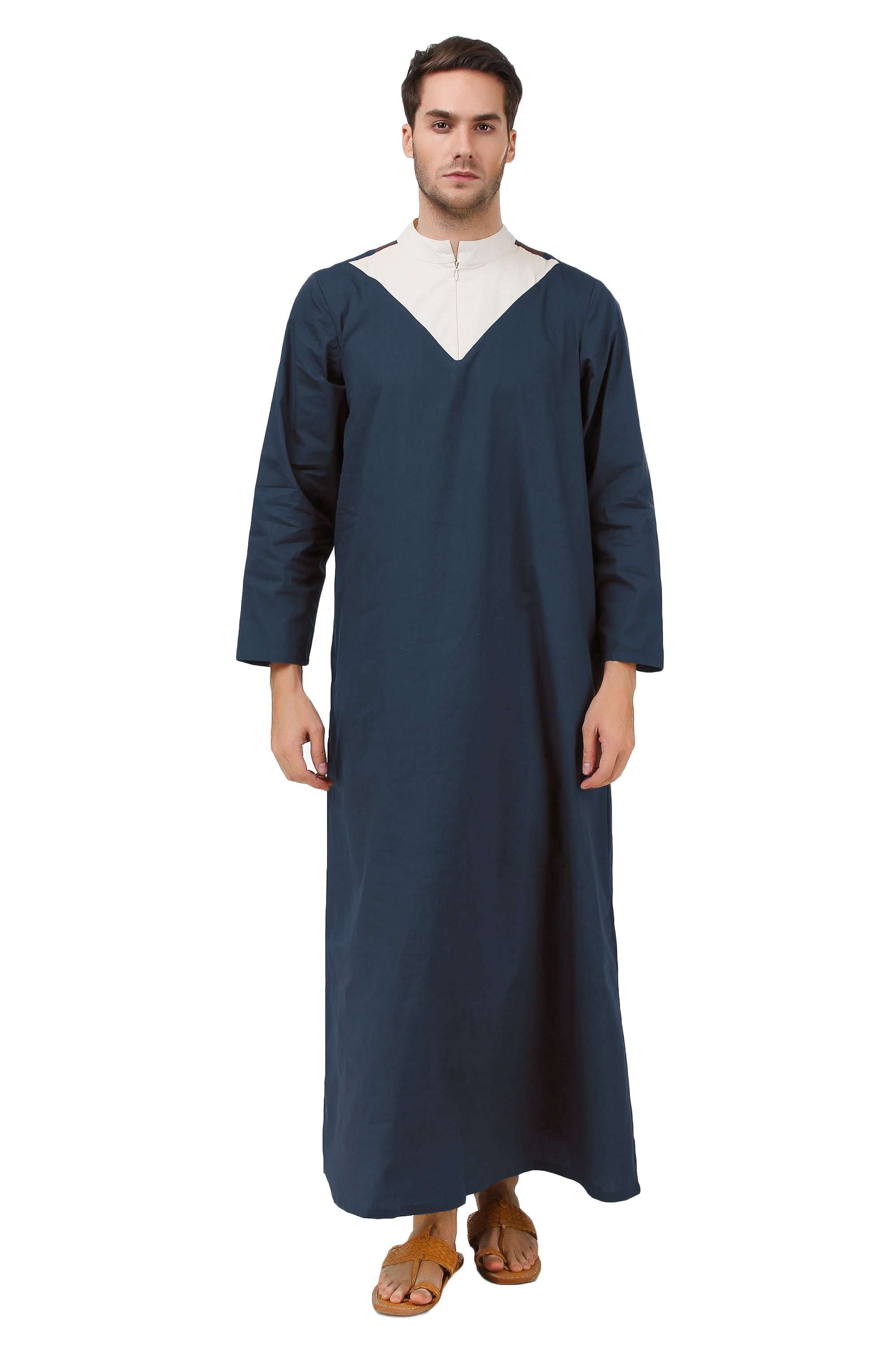 Premium Bilal Charcoal Cotton Galabiya for Men - Comfortable Traditional Islamic Thobe for Prayer, Eid & Special Occasions