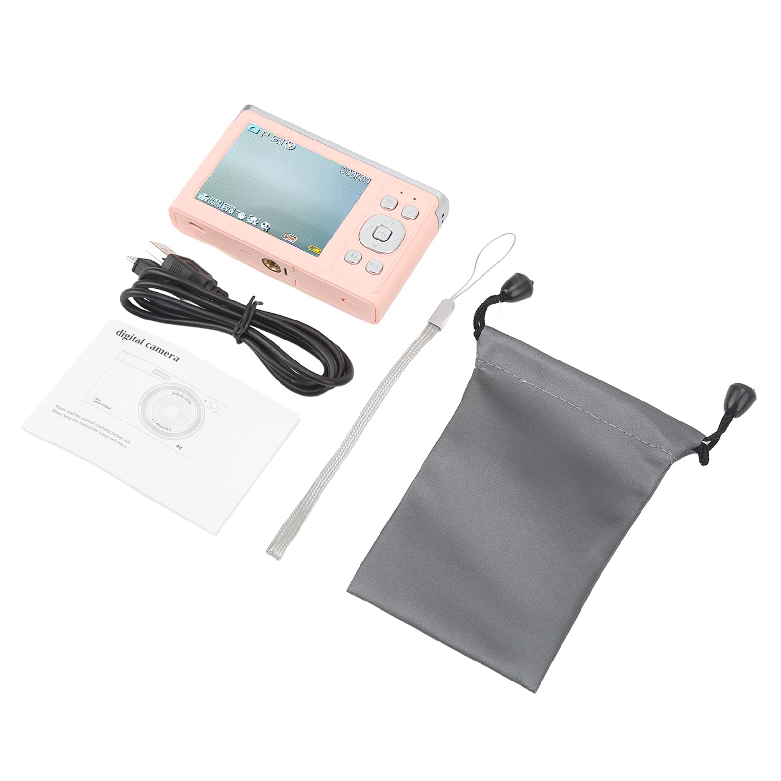 16X Zoom Digital Camera with 2.88in IPS HD Screen - Rose Pink Compact Camera for Macro Photography | Perfect for Travel, Vlogging & Everyday Shooting