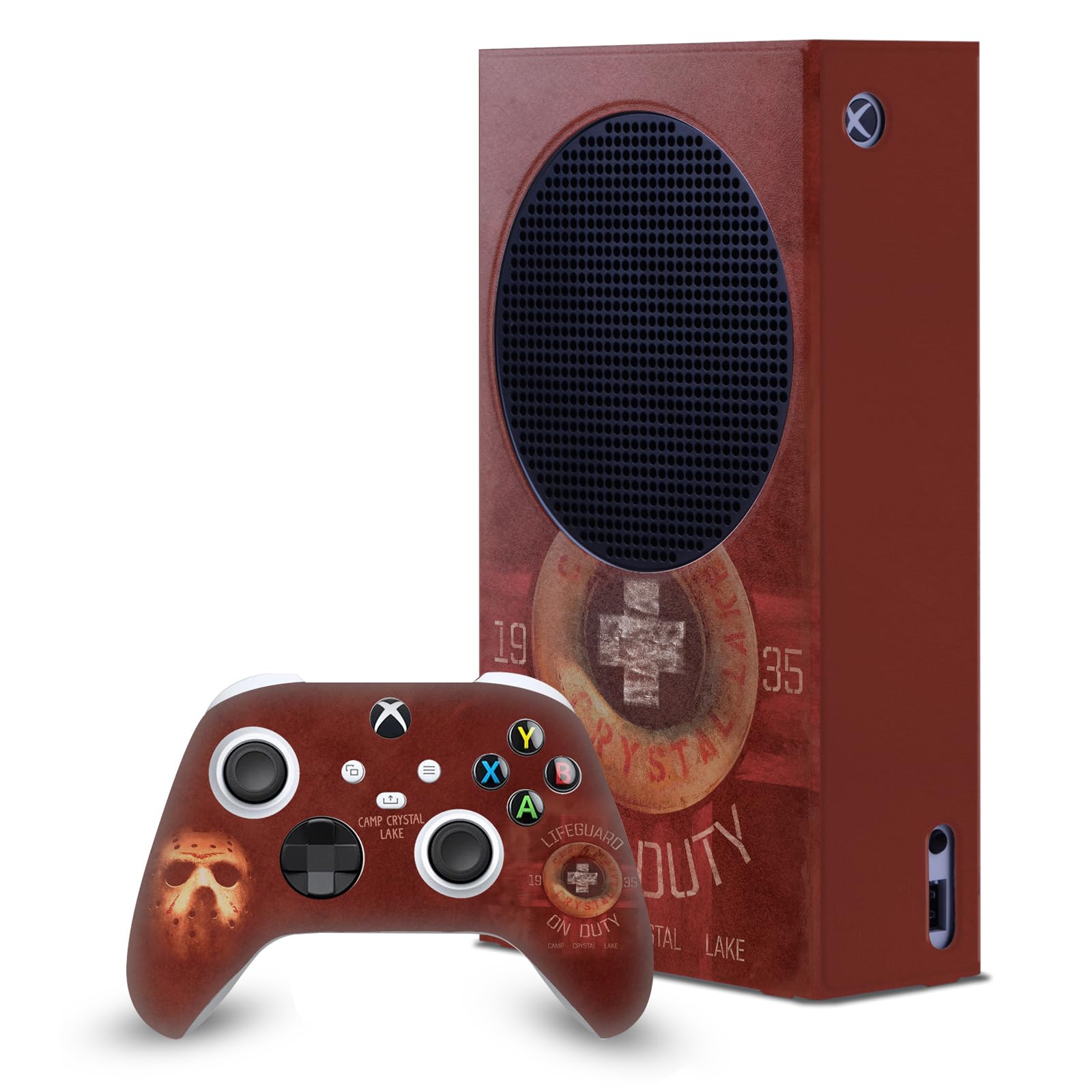 Official Friday the 13th 2009 Crystal Lake Camping Graphic Gaming Console Wrap & Skin - Compatible with Xbox Series S Controller - Horror Game Accessory for Fans & Collectors - Perfect for Gaming Nights & Themed Parties