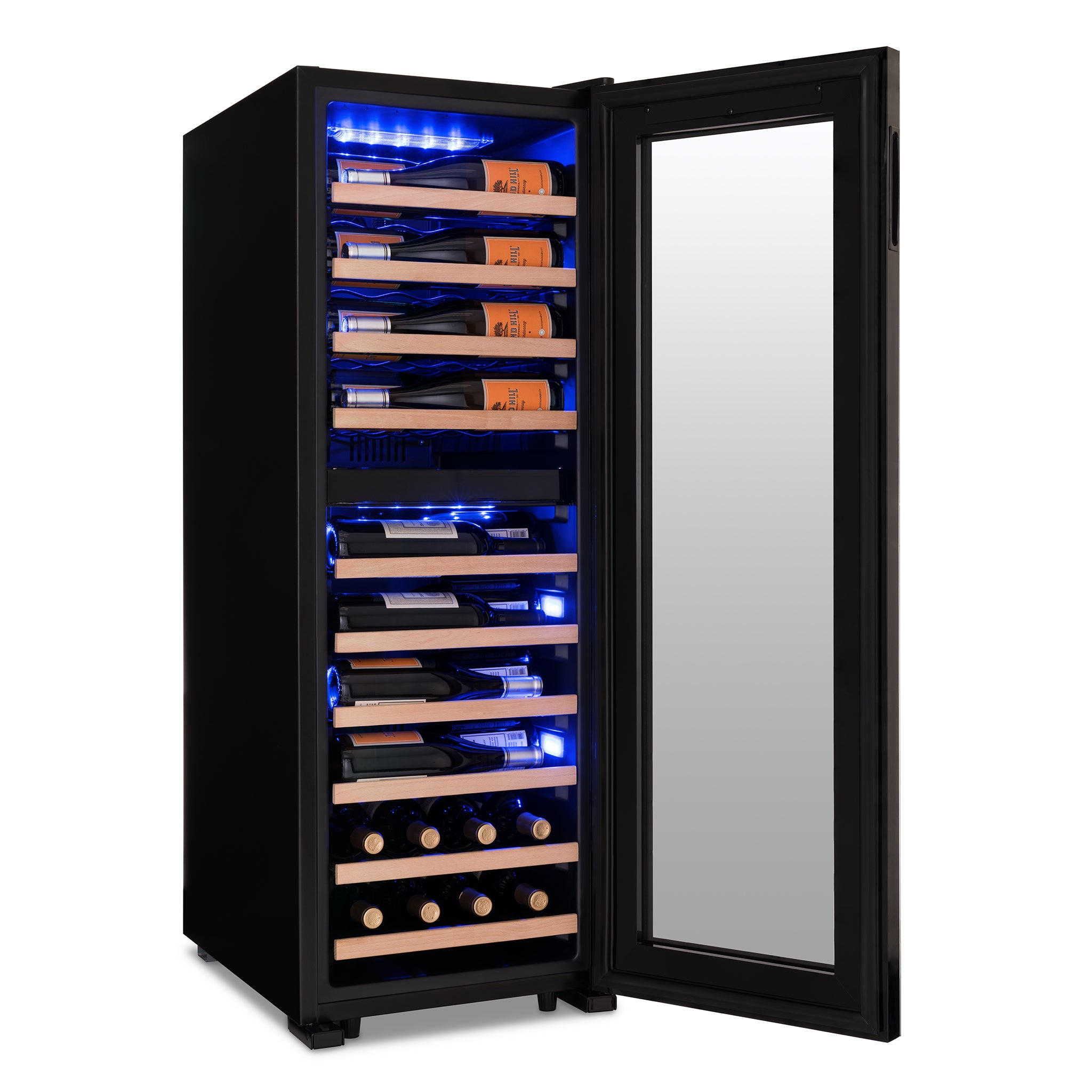 Newair® 56 Bottle Dual Zone Freestanding Wine Cooler - 16.9 Cubic Feet Black Refrigerator for Red & White Wine Storage | Perfect for Home Bars, Restaurants, and Wine Cellars