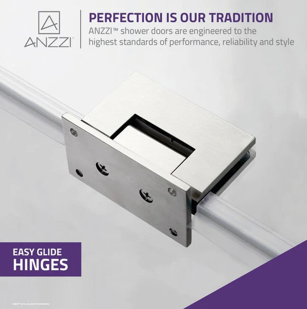 Anzzi SD AZ8075 02BN Passion Frameless Shower Door - 30