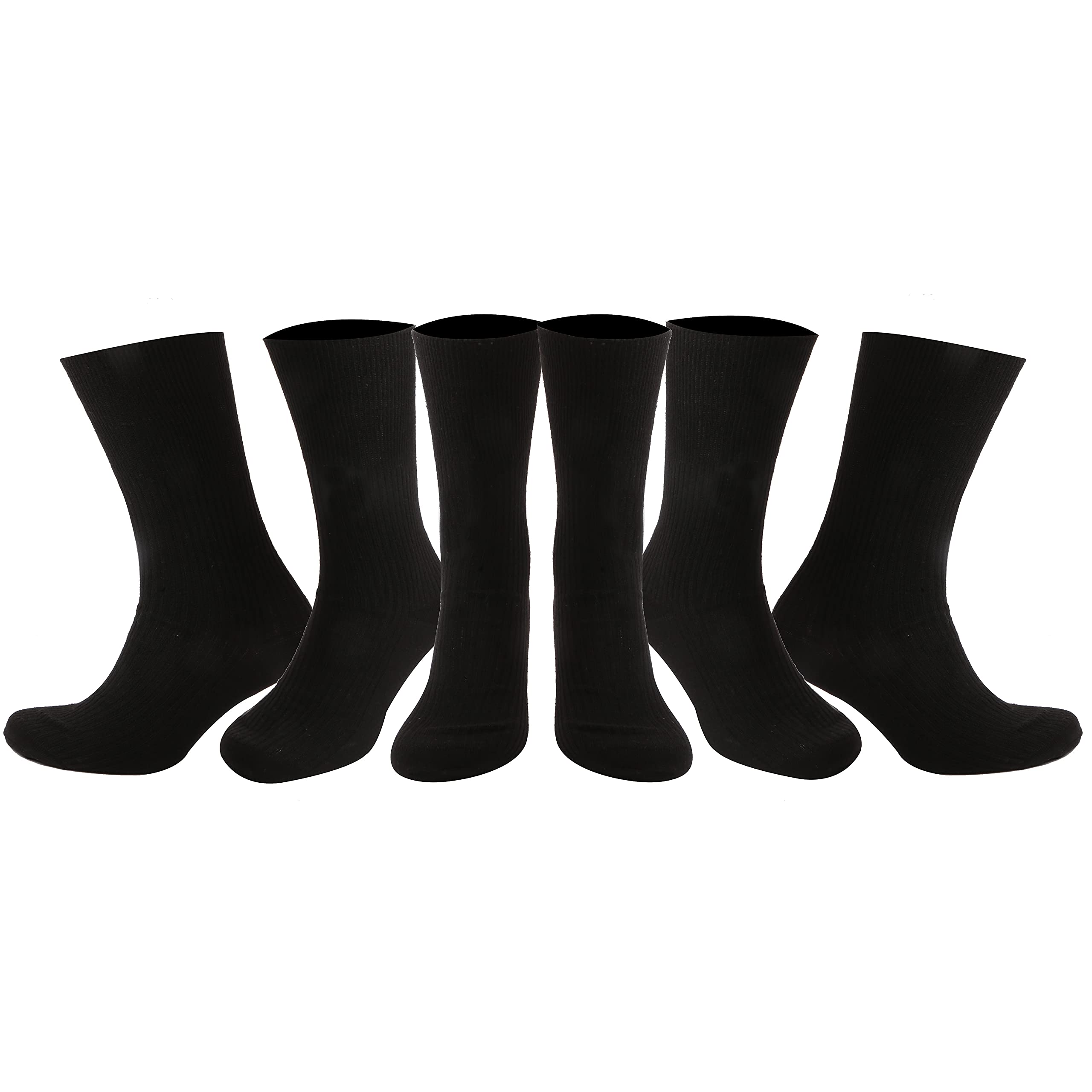 Men's Diabetic Socks for Swollen Feet - 100% Cotton Breathable & Stretchy Non-Binding Socks with Gentle Grip - Ideal for Diabetes, Edema, Circulation Issues & Daily Comfort